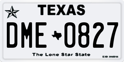 TX license plate DME0827