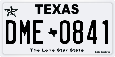 TX license plate DME0841