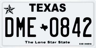 TX license plate DME0842