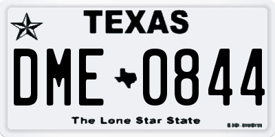 TX license plate DME0844