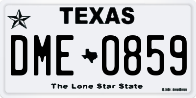 TX license plate DME0859