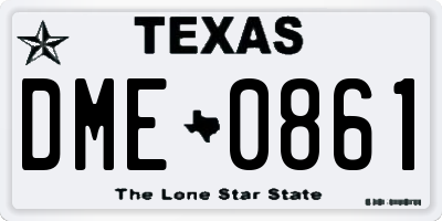 TX license plate DME0861