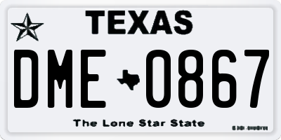 TX license plate DME0867
