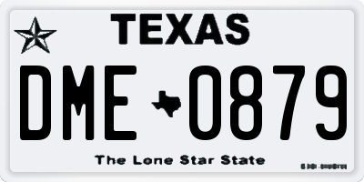 TX license plate DME0879