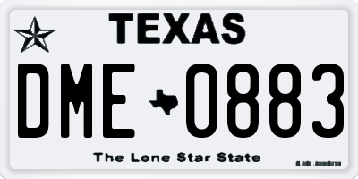 TX license plate DME0883