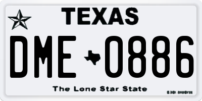 TX license plate DME0886