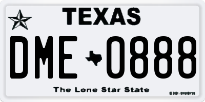 TX license plate DME0888