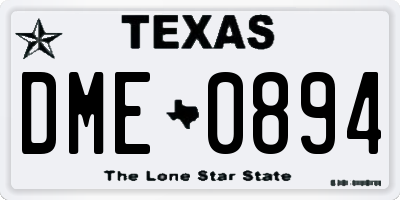 TX license plate DME0894