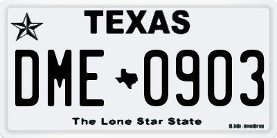 TX license plate DME0903