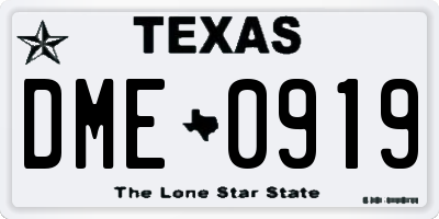 TX license plate DME0919