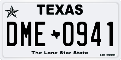 TX license plate DME0941