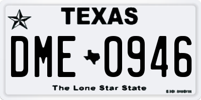 TX license plate DME0946