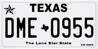 TX license plate DME0955