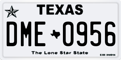 TX license plate DME0956