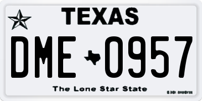 TX license plate DME0957
