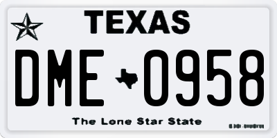 TX license plate DME0958