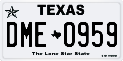 TX license plate DME0959