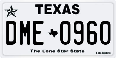 TX license plate DME0960