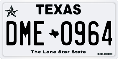 TX license plate DME0964