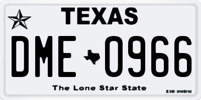 TX license plate DME0966