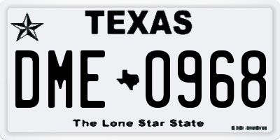 TX license plate DME0968