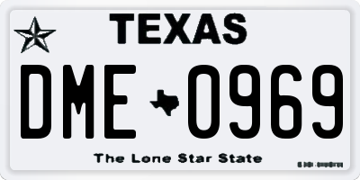 TX license plate DME0969