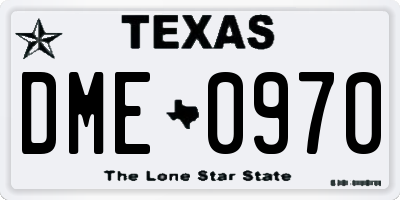 TX license plate DME0970