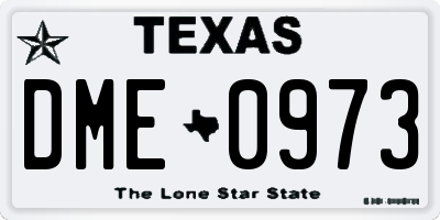 TX license plate DME0973