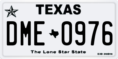 TX license plate DME0976