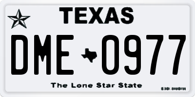 TX license plate DME0977