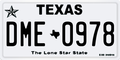 TX license plate DME0978