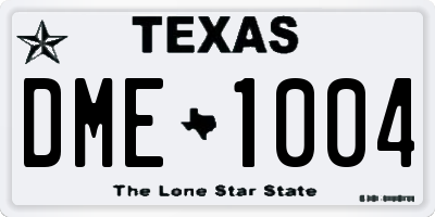TX license plate DME1004