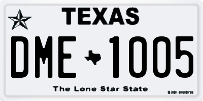 TX license plate DME1005