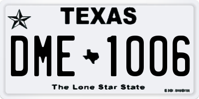 TX license plate DME1006