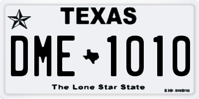 TX license plate DME1010