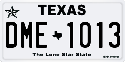 TX license plate DME1013