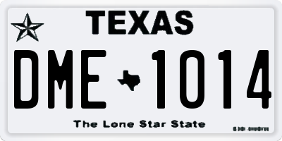 TX license plate DME1014