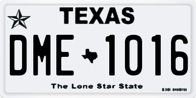 TX license plate DME1016