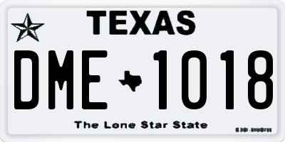 TX license plate DME1018