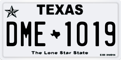 TX license plate DME1019