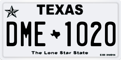 TX license plate DME1020