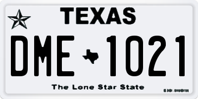 TX license plate DME1021