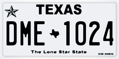 TX license plate DME1024