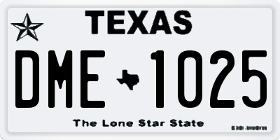 TX license plate DME1025