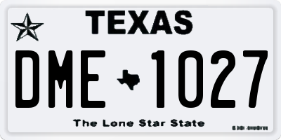 TX license plate DME1027