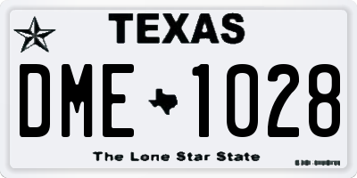 TX license plate DME1028