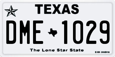 TX license plate DME1029