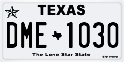 TX license plate DME1030
