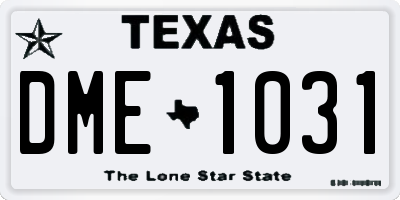 TX license plate DME1031