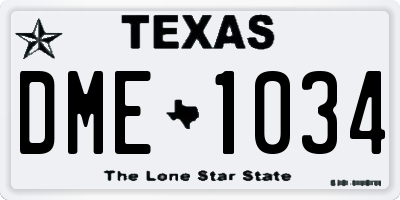 TX license plate DME1034